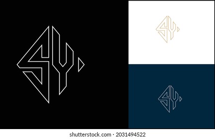 Monograma del logotipo de las letras abstractas SY ,YS