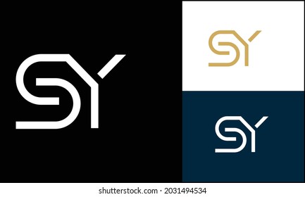 Monograma del logotipo de las letras abstractas SY ,YS