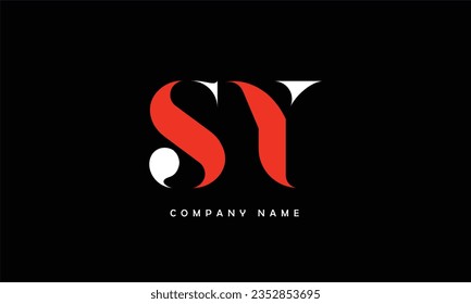 Monograma del logotipo de las letras abstractas SY
