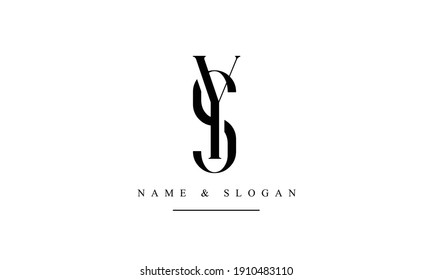 SY YS abstract vector logo monogram template