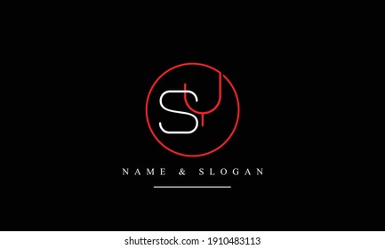 SY YS abstract vector logo monogram template