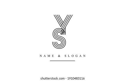 SY YS abstract vector logo monogram template