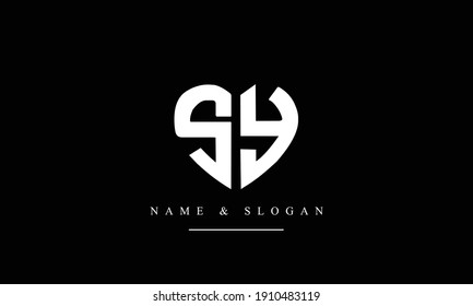 Plantilla de monograma del logotipo del vector abstracto SY YS