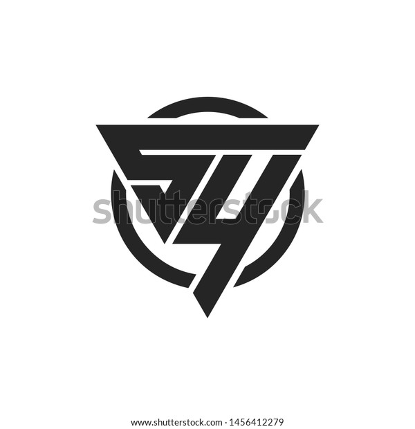 SY, YS, S4, 4S Triangle Logo Circle Monogram Design Vector Super Hero ...