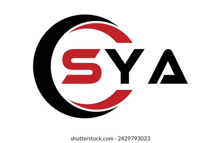 SYA initial letter creative circle shape icon swoosh logo design vector template. monogram, lettermark, circle, calligraphy, symbol, emblem, elegant, abstract, wordmark, sign, art, typography, fashion