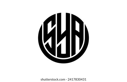 SYA initial letter geometric creative circle shape icon logo design vector. monogram, lettermark, circle, calligraphy, symbol, emblem, elegant, abstract, wordmark, sign, art, typography, icon, shape
