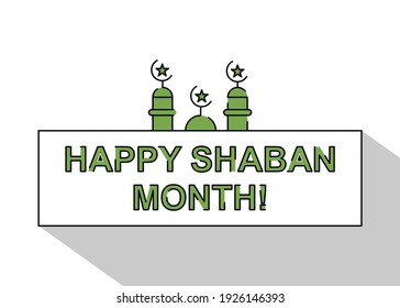 Syaban month illustration with long shadow style. Easy to edit with vector file. Can use for your creative content. Especially about islamic poster.