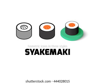 Syakemaki icon, vector symbol in flat, outline and isometric style