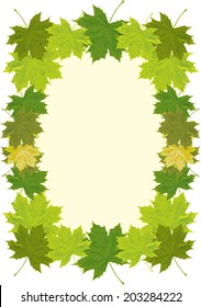 sycamore leaf frame vector art