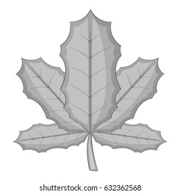 Sycamore leaf icon in monochrome style isolated on white background vector illustration