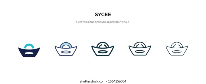sycee icon in different style vector illustration. two colored and black sycee vector icons designed in filled, outline, line and stroke style can be used for web, mobile, ui