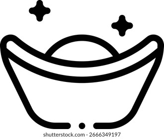 sycee icon. Thin Linear Style Design Isolated On White Background