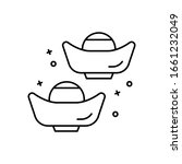 Sycee, ingot icon. Simple line, outline vector Chinese new year icons for ui and ux, website or mobile application