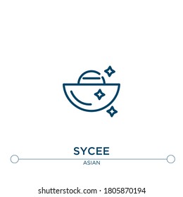 sycee vector line icon. Simple element illustration. sycee outline icon from asian concept. Can be used for web and mobile

