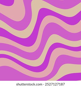 Sychedelic groovy retro background with colorful waves. Vector illustration