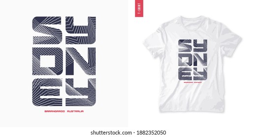 Sydney. Abstract geometric t-shirt vector design, poster, print, template.