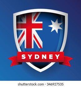 Sydney and Australia flag shield