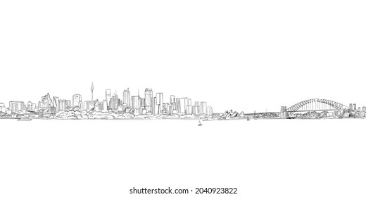 Sydney. Australien. Handgezeichnete Vektorgrafik.