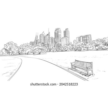 Sydney. Australia. Hand drawn vector illustration.