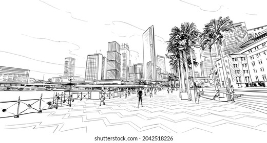 Sydney. Australia. Hand drawn vector illustration.