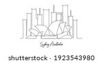 Sydney Australia Skyline - continuous one line drawing