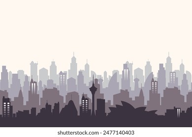 Sydney Australia skyline. Trendy cityscape silhouette