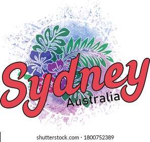 sydney australia vector art splash stamp on white background