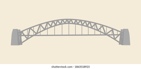 Sydney bridge on a beige background