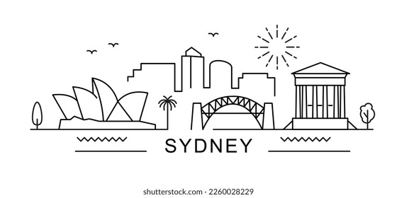 Sydney City Line View. Plakatdruck minimales Design. Australische Welt