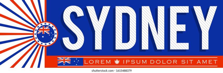 Sydney City Patriotic banner vector illustration.