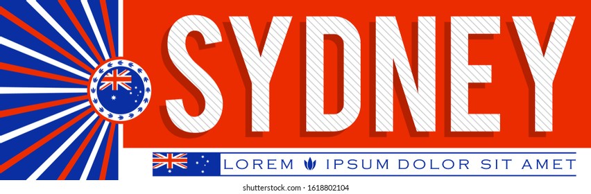 Sydney City Patriotic banner vector illustration.