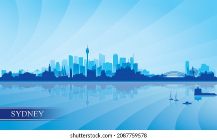 Fondo de la silueta de la ciudad de Sydney, ilustración vectorial