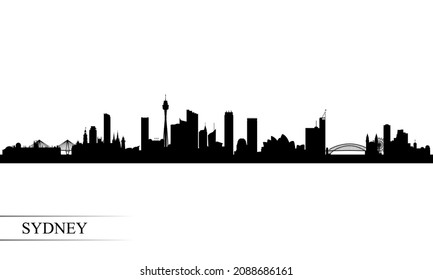 Sydney city skyline silhouette background, vector illustration