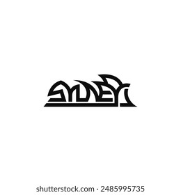 Sydney city text, typography logo design.