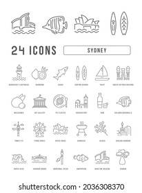 Sydney. Collection of perfectly thin icons for web design, app, and the most modern projects. The kit of signs for category Countries and Cities.