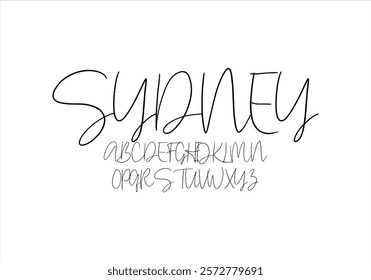 Sydney font for logo and headline. Isolated vector typeset