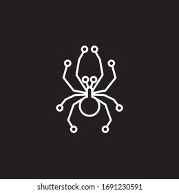 Sydney Funnel Web Spider in Line Art Version  technology line