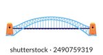 Sydney Harbor Bridge - modern flat design style single isolated image. Neat detailed illustration of metal architectural construction, attractions of Australia. Destination and city space idea