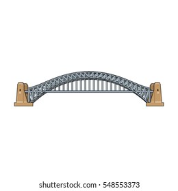 Sydney Harbour Bridge icon in cartoon style isolated on white background. Australia symbol stock vector illustration.