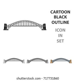 Sydney Harbour Bridge Icon In Cartoon Style Isolated On White Background. Australia Symbol Stock Vector Illustration.