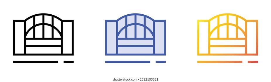 sydney harbour bridge icon. Linear, Blue Fill and Gradient Style Design Isolated On White Background