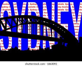 Sydney harbour bridge illustration