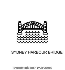 Sydney, Harbour, Bridge landmark icon in vector. Logotype