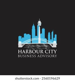 Sydney Harbour Bridge vector | Harbour City | Harbour City Logo | Australia | Sydney City logo, landmark, vector symbol. Sydney Harbour Bridge. Illustration