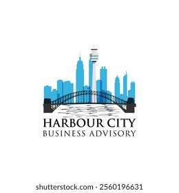 Sydney Harbour Bridge vector | Harbour City | Harbour City Logo | Australia | Sydney City logo, landmark, vector symbol. Sydney Harbour Bridge. Illustration