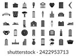 Sydney icons set simple vector. Australia city. Building architecture house