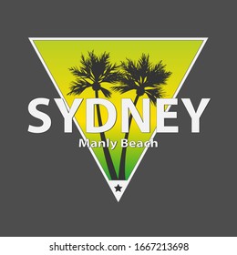 Sydney manly palm beach vector art t-shirt design illustration