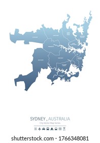 Sydney Map. Australia City Vector Map. 