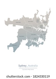 Sydney Map. A Major City In The Australia.