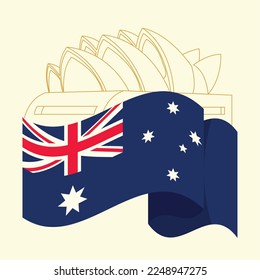 sydney opera and flag waving